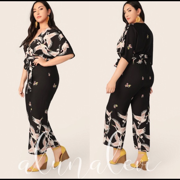 ALUNA LEVI WRAP JUMPSUIT WITH CRANES - Picture 3 of 3